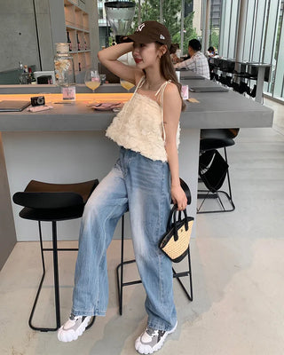 Flower sleeveless blouse