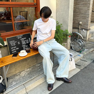 Casual plain short-sleeved T-shirt