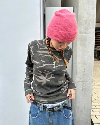 Waffle Camouflage Long T-Shirt