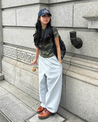 (ORIGINAL) Lettering Camo Half T-Shirt