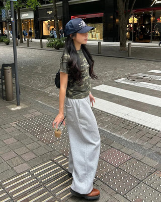 (ORIGINAL) Lettering Camo Half T-Shirt