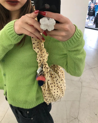 Dot Drawstring Shoulder Bag