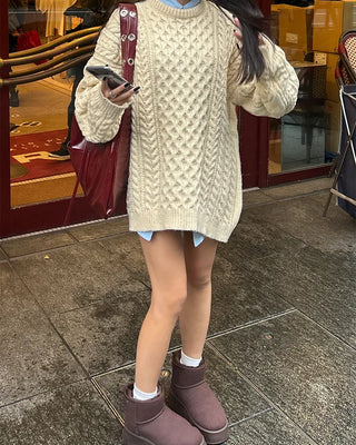 Mixed Twist Oversized Knit Sweater