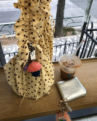 Dot Drawstring Shoulder Bag