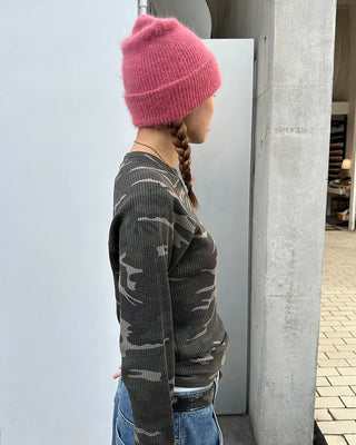 Waffle Camouflage Long T-Shirt