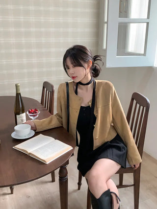 [3 colors] Minimal Suede Jacket