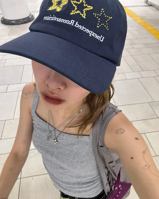 Three-Star Stitch Cap