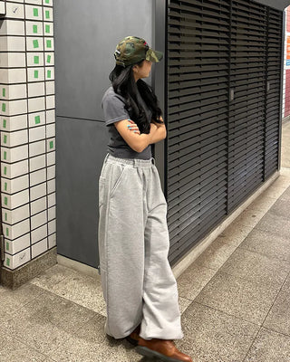 (Unisex) Check Layered Belt Loop Sweatpants