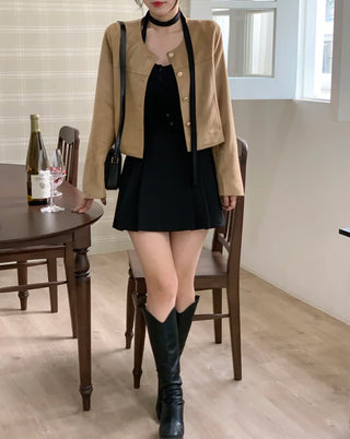 [3 colors] Minimal Suede Jacket