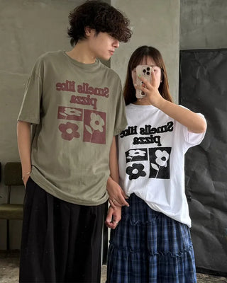 Checked frill long skirt