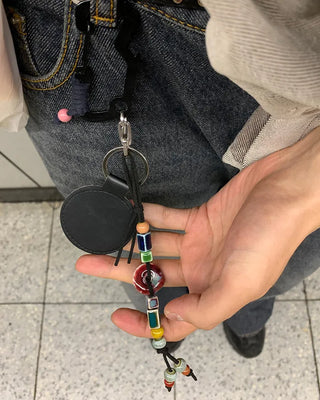 Long beaded key ring