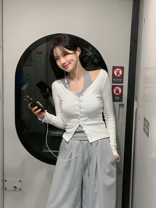 Slim Button Cardigan