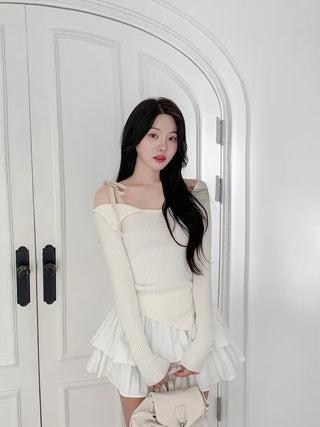 Asymmetrical Ribbon Rib Knit