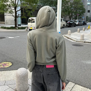 2-way cropped hoodie zip-up
