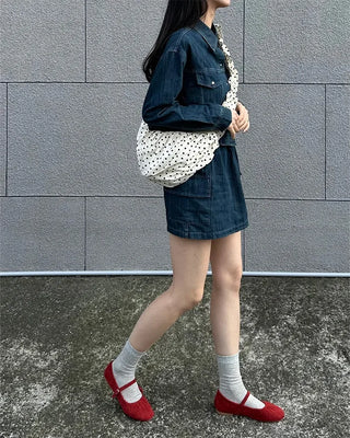 Denim shirt and skirt set