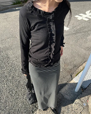 Frill Point Slim Cardigan