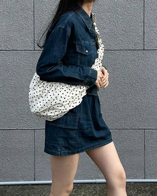 Denim shirt and skirt set