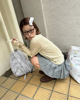 Pleated micro mini skirt pants