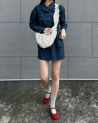 Denim shirt and skirt set