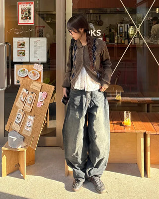 Back flap pocket, whiskered wash jeans