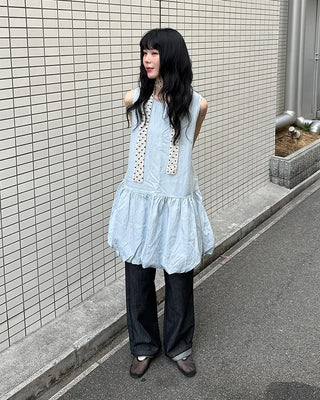 Balloon Shirred Mini Dress