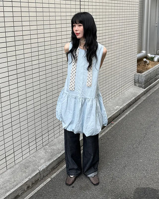 Balloon Shirred Mini Dress