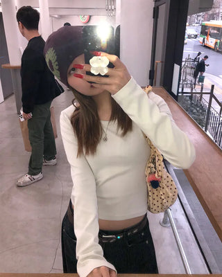 2-Way Neck Slim Long T-Shirt