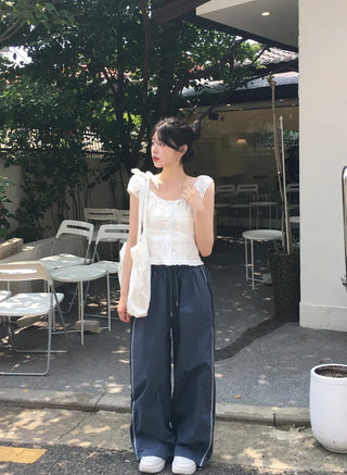Pleated shirred blouse