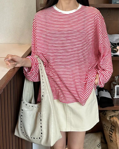 Striped long-sleeved T-shirt