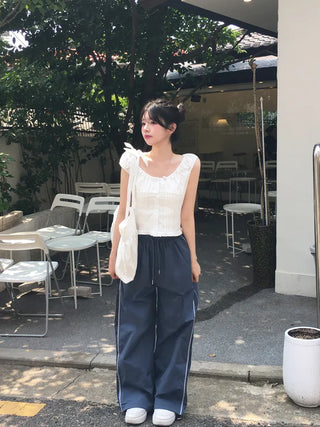 Pleated shirred blouse