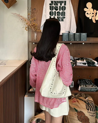 Striped long-sleeved T-shirt