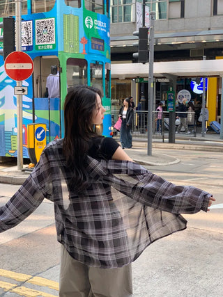 See-through check shirt