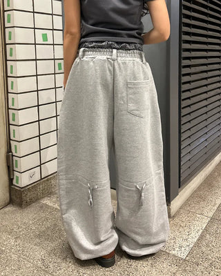 (Unisex) Check Layered Belt Loop Sweatpants