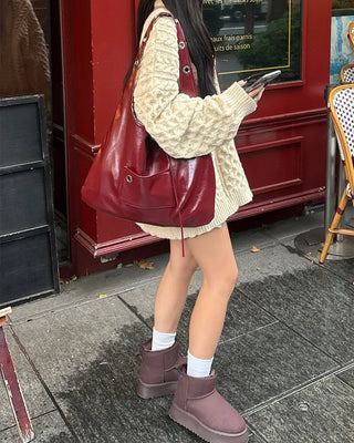 Mixed Twist Oversized Knit Sweater