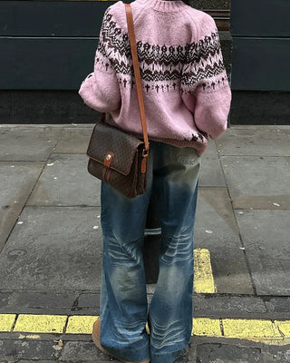 Unique whiskered wash low-rise denim pants