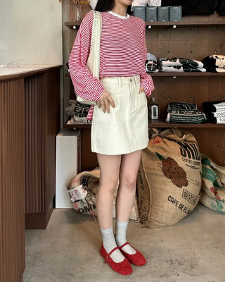 Basic cotton mini skirt