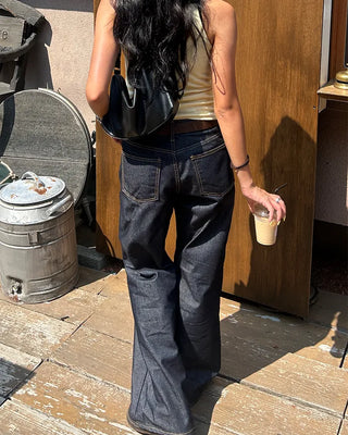 Wide Flare Rigid Denim Pants
