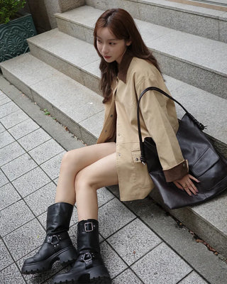Two-tone cotton half jacket