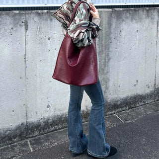 Faux leather shoulder bag