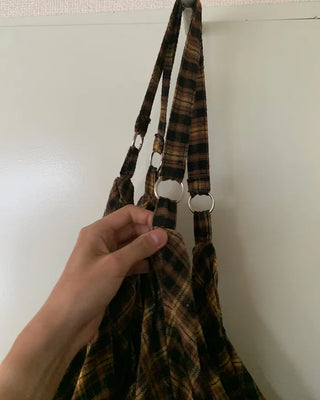 Checkered cloth big bag