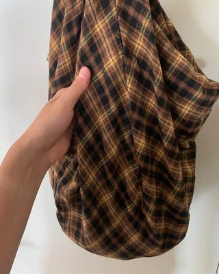 Checkered cloth big bag