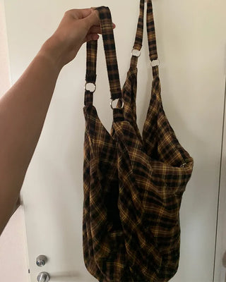 Checkered cloth big bag