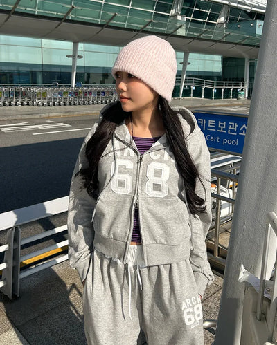 68 Patch Cropped Hoodie