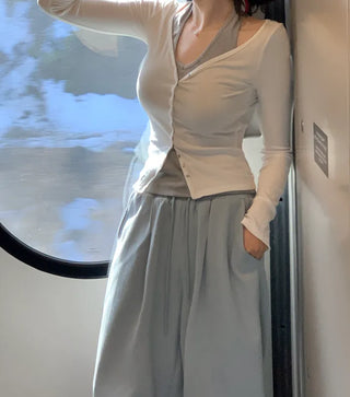 Slim Button Cardigan