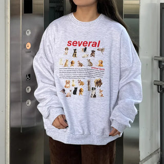 Animal print fleece-lined sweatshirt