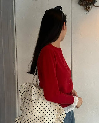 Lace-layered string cardigan