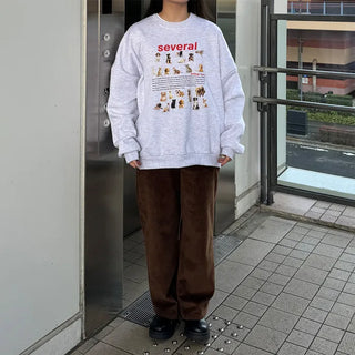 Animal print fleece-lined sweatshirt
