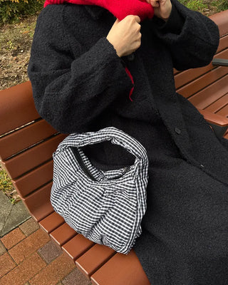 Tartan check one-shoulder hobo bag