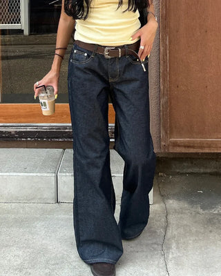 Wide Flare Rigid Denim Pants
