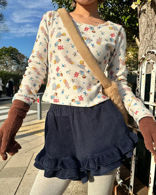 Baby Jewel Neck Cropped Fleece-Lined Cut and Sew Top